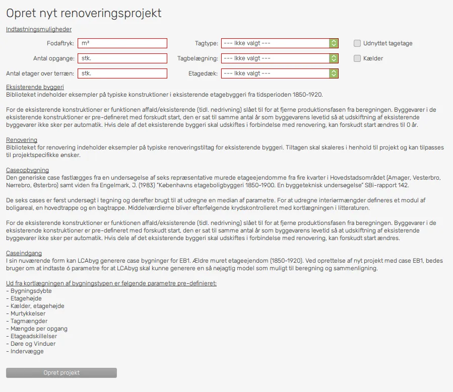 Figur G.1: Viser hvordan Renoverings case oprettes.